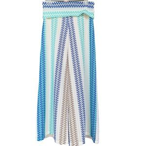 Karina Grimaldi Boho Chic Beach Pants Wide Leg Fold Over Waist Pants Sz M